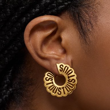PENDIENTES ARO BAÑADO EN ORO 18 KT SOBRE PLATA 31 MM - 6