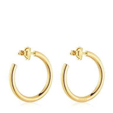 PENDIENTES DE ARO LARGOS BAÑADO EN ORO 18 KT SOBRE PLATA - 3