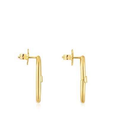 PENDIENTES CORTOS BAÑADO EN ORO 18 KT SOBRE PLATA HOLD - 2