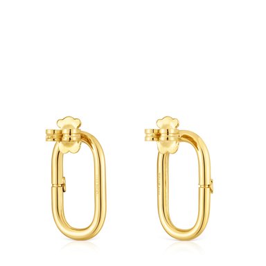 PENDIENTES CORTOS BAÑADO EN ORO 18 KT SOBRE PLATA HOLD - 3