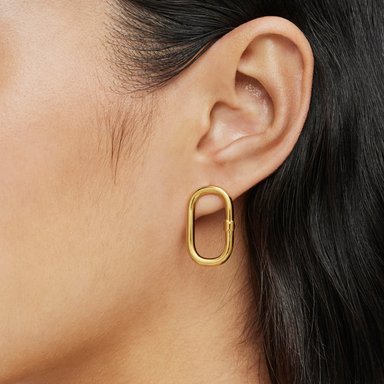 PENDIENTES CORTOS BAÑADO EN ORO 18 KT SOBRE PLATA HOLD - 7