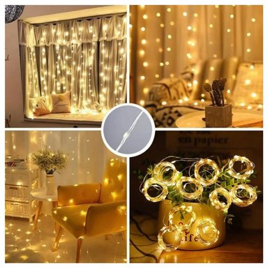 CORTINAS LUCES NAVIDEÑAS ÁMBAR 3X3M CON CONTROL (3 UNID) - 2