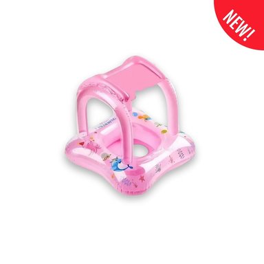FLOTADOR INFLABLE CON PARASOL PARA BEBES Y NIÑOS - ROSADO