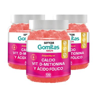 CALCIO PARA ADULTOS 130 GOMITAS 03 UNIDADES