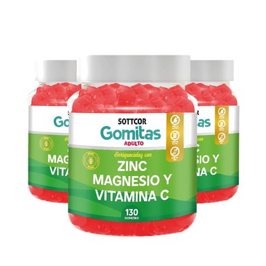 ZINC PARA ADULTOS 130 GOMITAS 03 UNIDADES