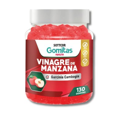 GOMITA DE VINAGRE DE MANZANA PARA ADULTOS (130 UNIDADES)