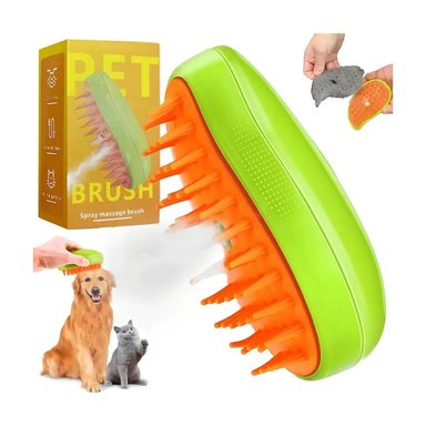 CEPILLO VAPORIZADOR MASAJEADOR PARA MASCOTAS