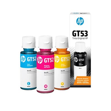 KIT TINTA HP NEGRO GT52 GT53 CYAN MAGENTA AMARILLO PACK
