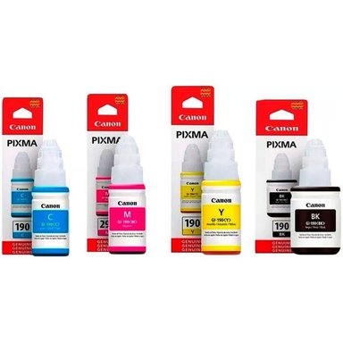 PACK 4 TINTAS CANON GI-190 NEGRO ORIGINAL G2100 G3100 G4100 G2110 G3110 G4110 G4111