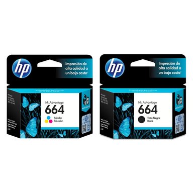 KIT TINTA HP NEGRO 664 TRICOLOR ORIGINAL