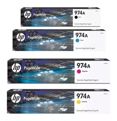 KIT TINTA HP NEGRO 974A CYAN MAGENTA AMARILLO - 1