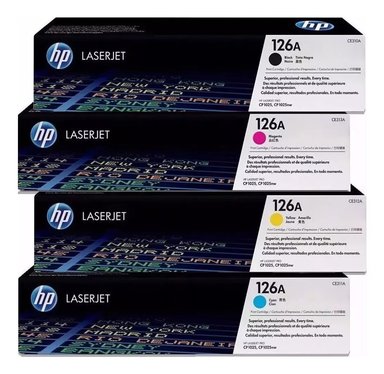 KIT TONER HP 126A NEGRO CYAN MAGENTA AMARILLO PACK