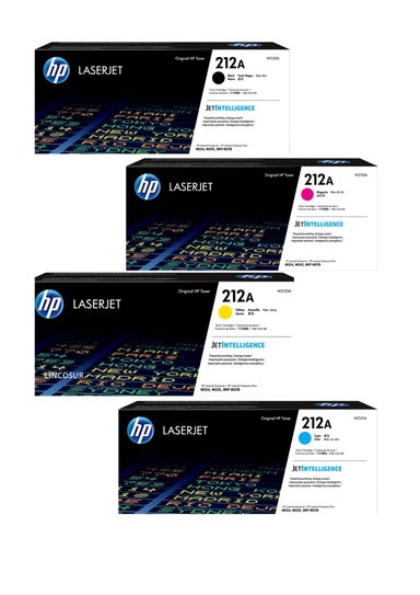 KIT TONER HP NEGRO 212A CYAN MAGENTA AMARILLO PACK