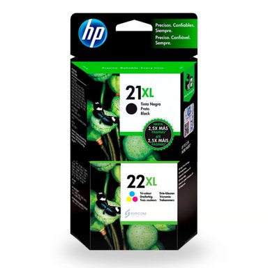 KIT TINTA HP 21XL HP 22XL NEGRO TRICOLOR - 1
