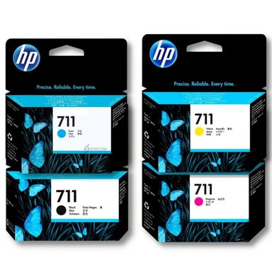 KIT TINTA HP 711 29ML CYAN MAGENTA AMARILLO NEGRO