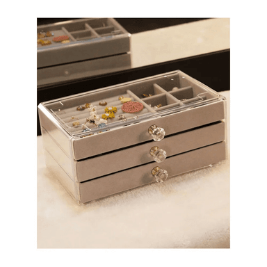 JOYERO ORGANIZADOR DE JOYAS COFRE PULSERAS RELOJES 3 NIVELES