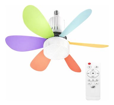 FOCO LED CON VENTILADOR TECHO 6 ASPAS 50W