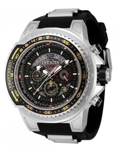 RELOJ INVICTA HOMBRE ANÁLOGO DEPORTIVO 44339 AVIATOR NEGRO ACERO