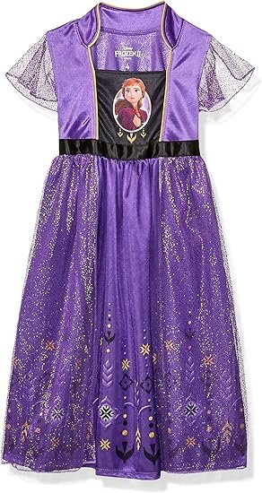 DISFRAZ NIÑA DISNEY MORADO VESTIDO CAMISÓN PIJAMA FROZEN FANTASY TALLA 8