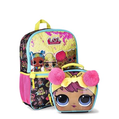 MOCHILA MGA ENTERTAINMENT POLIESTER MULTICOLOR ESCOLAR + LONCHERA . SET 2 PIEZAS. L.O.L. TAMAÑO 17' OFICIO
