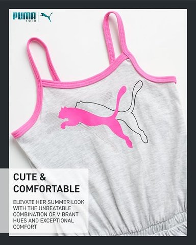 CONJUNTO NIÑA PUMA ROSADO ROPA BAÑO MÁS ENTERIZO . SET 2 PIEZAS - 5