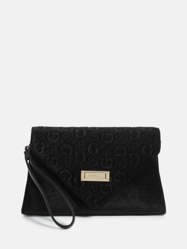 CARTERA CROSSBODY CLUTCH GUESS NEGRO CON LOGO - 1