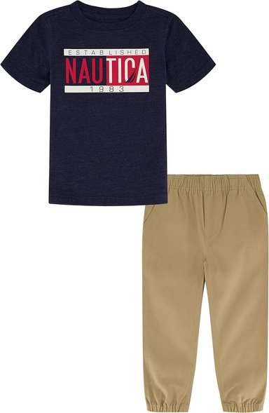 CONJUNTO NAUTICA AZUL 2 PIEZAS POLO Y PANTALÓN VESTIR NIÑO / BEBES