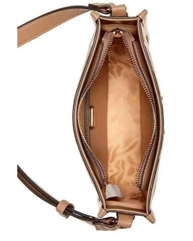 CARTERA CROSSBODY MORRAL GUESS LOGO BEIGE LONGMEADOW - 4