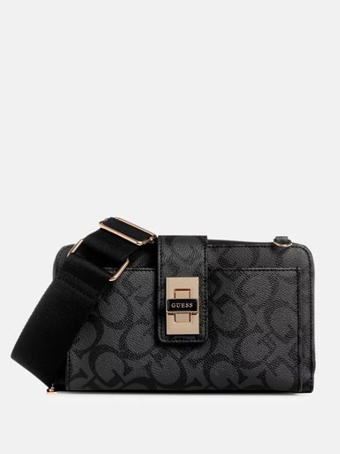 CROSSBODY GUESS CONWAY G LOGO MINI PHONE NEGRO DORADO - 2