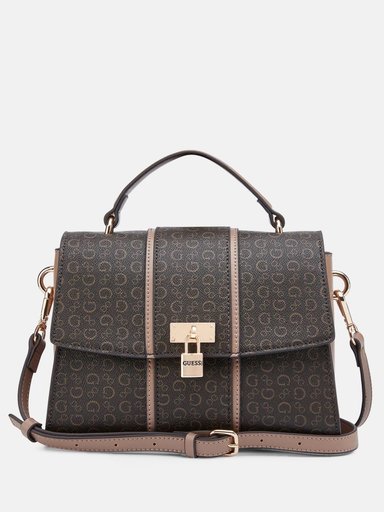 BOLSO CARTERA GUESS EMBERLY - MARRON LOGO
