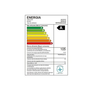 FRIGOBAR BORD MI50S-M 50LT SILVER - 4