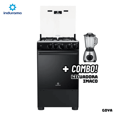 COCINA DE PIE A GAS INDURAMA 4 QUEMADORES GOYA + LICUADORA IMACO