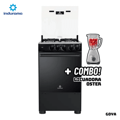 COCINA DE PIE A GAS INDURAMA 4 QUEMADORES GOYA + LICUADORA OSTER BLANCA