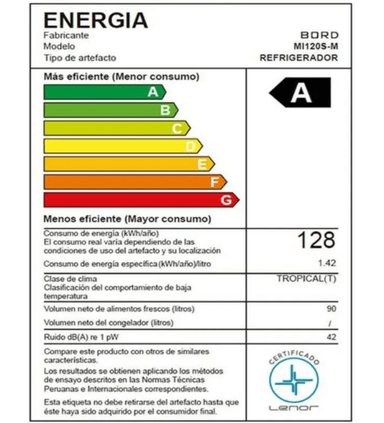 FRIGOBAR BORD MI120S-M 93L SILVER + HERVIDOR OSTER NEGRO - 4