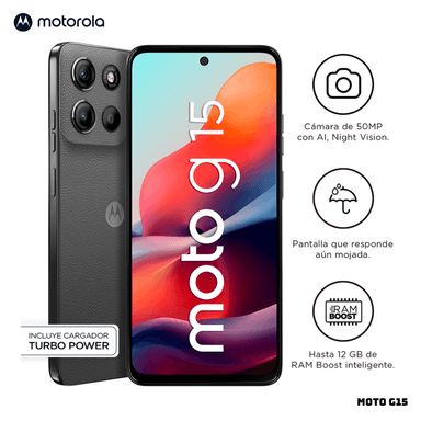 CELULAR MOTOROLA MOTO G15 4GB RAM 128GB ROM - GRIS