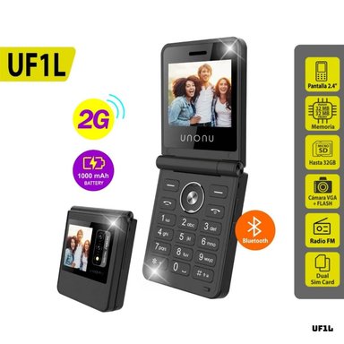 CELULAR BASICO UNONU UF1L 2G DUAL SIM NEGRO