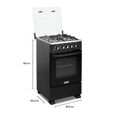 COCINA DE PIE MIRAY A GAS 4 HORNILLAS NEGRO - IRIS PLUS GLP - 3