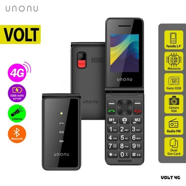 CELULAR BASICO UNONU VOLT 4G DUAL SIM - NEGRO