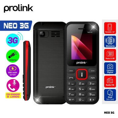 CELULAR BASICO PROLINK NEO 3G DUAL SIM - ROJO - 1