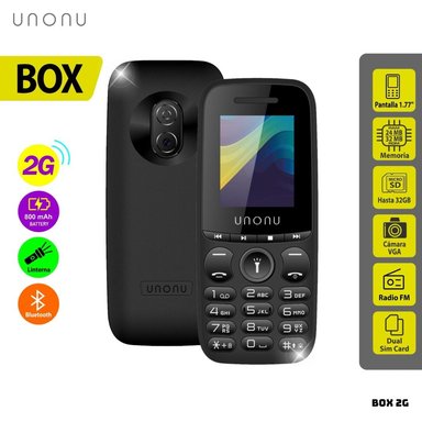 CELULAR BASICO UNONU BOX 2G DUAL SIM - NEGRO - 1