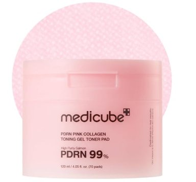 MEDICUBE ALMOHADILLAS DE TÓNER SALMON DNA PDRN PINK COLLAGEN JELLY -70 PADS