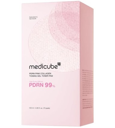 MEDICUBE ALMOHADILLAS DE TÓNER SALMON DNA PDRN PINK COLLAGEN JELLY -70 PADS