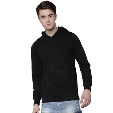 POLERA HOMBRE SWISS LORD ALGODÓN NEGRO CAPUCHA MANGA LARGA
