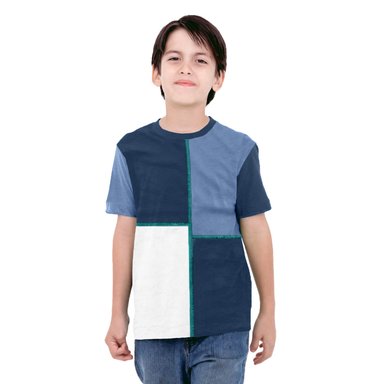 POLO MANGA CORTA NIÑO SWISS LORD ACERO PATCH BLUE