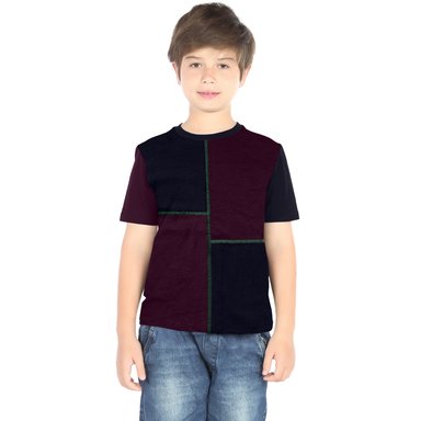 POLO MANGA CORTA NIÑO SWISS LORD AZUL PATCH BURDEOS