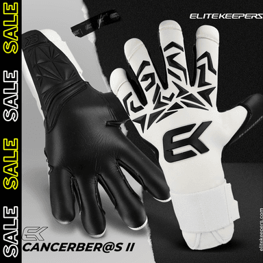 GUANTES ELITEKEEPERS NEGRO ARQUERO GAMA PROFESIONAL CANCERBEROS II