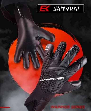 GUANTES ELITEKEEPERS NEGRO ARQUERO GAMA PROFESIONAL SAMURAI