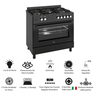 COCINA A GAS GLP/GN KLIMATIC 5 HORNILLAS ACCENT - 4