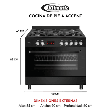 COCINA A GAS GLP/GN KLIMATIC 5 HORNILLAS ACCENT - 6
