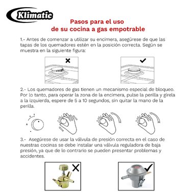 COCINA EMPOTRABLE A GAS - VULCANO 5 - 6